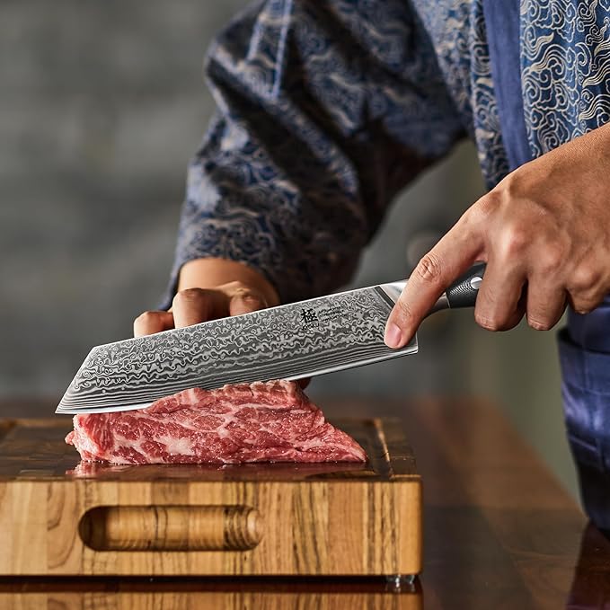 KYOKU Kiritsuke Chef Knife 8.5" - Shogun Series - Japanese Style VG10 Steel Core Forged Damascus Blade - with Sheath & Case