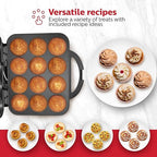 Holstein Housewares Non-Stick 12-Count Electric Cupcake Maker Machine – Bakes 12 Cupcakes, Muffins, Pizza Cups, Cinnamon Buns – Perfect for Gifts, Birthdays, Holidays, or Bake Sales, Black