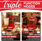 29 Oz Hot Chocolate Maker Machine, Electric Milk Frother and Steamer, Hot Cocoa Maker Machine for Hot Chocolate Bar, Detachable Pitcher, 2 Speed Mode, 3.5 Cups, Red