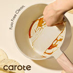 CAROTE 1.6Qt & 3.0Qt Sauce Pan Sets with Lid Ceramic Nonstick Pot Set Non Toxic Saucepan with Stay-cool Handle Small Kitchen Cooking Pots, Easy to Clean, Induction Comptable, PFOA FREE