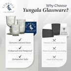 Yungala Black Glassware set of 6 smoke drinking glasses, 8 oz water glasses textured colored vintage glass cups dishwasher safe