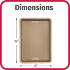 GoodCook BestBake Nonstick Bronze 9" x 13" Oblong Baking Pan, Textured Carbon Steel, Scratch-Resistant, Non-Toxic Cake Pan, 13x9 Bakeware, Durable Oven Pan for Even Heating and Easy Cleanup
