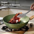 17 Piece Pots and Pans Set Non Stick, Nonstick Induction Granite Kitchen Cookware Sets, Induction Cookware Frying Pans, Nonstick Granite Cooking Set, Pan Sets for Cooking, Green