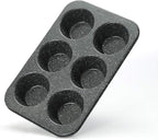 Monfish extra large muffin pan jumbo cupcake tray Carbon steel stone finish 3.5 inch cup