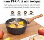 2-Piece Nonstick Cookware Set, 10.25 Inch Frying Pan & 1.43QT Saucepan with Lid | PFAS & PFOA Free Non-Toxic Coating | Induction Compatible, Dishwasher Safe | Pots and Pans Set for Beginner Kitchen