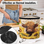 Highland Cow Electric Pressure Cooker for Picnic Sunflower Insulation Bag Reusable Pressure Cooker Storage Bag Kitchen Appliance Dust Cover, Music Note Maple Leaf
