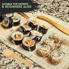 7 Pcs Onigiri Rice Ball Mold Maker Kit, Musubi Press, Classic Triangle Shake Sushi Roller Mat Tool for Kids Bento Lunch and Home DIY, Non-stick, BPA-Free