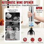 BRIGHTX Modern Rechargeable Electric Wine Bottle Opener Gift Set – Cordless Automatic Cork Remover with Foil Cutter & Charging Base – Wine Accessories Kit | Best Wine Gifts for Women & Wine Lovers