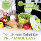 RTMAXCO Salad Spinner, 5L Large Capacity Lettuce Washer with Easy Spin Mechanism, BPA-Free Vegetable Dryer for Kitchen.