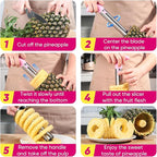 Pineapple Corer, [Upgraded, Reinforced, Thicker Blade] Newness Premium Pineapple Corer Remover, Stainless Steel Pineapple Core Tool for Home & Kitchen with Sharp Blade for Diced Fruit Ring (Pink)