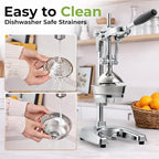 Zulay Kitchen Professional Citrus Juicer - Chrome Finish Manual Citrus Press and Orange Squeezer - Metal Lemon Squeezer - Extra Tall Heavy Duty Manual Orange Juicer and Lime Squeezer Press Stand