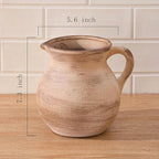 MIYUKI Rustic Kitchen Utensil Holder - 7.6 Inch Ceramic Utensil Crock for Countertop, Vintage Kitchen Counter Decor
