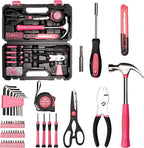 50-Piece Pink Tool Set for Women, Household Small Tool Set with Storage Toolbox for Home Repairs, Hand Tool Kit for College, Dorm, Office