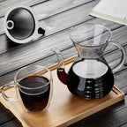 Unbreakable - Pour Over Coffee Maker with Double Stainless Filter 27 fl oz, Thickened Heat-Resistant Borosilicate Glass Pour Over Coffee Dripper, Stovetop Safe
