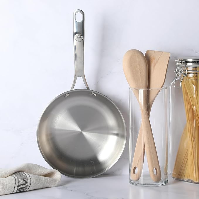 Martha Stewart Castelle 8" Stainless Steel Frying Pan Non Toxic Fry Pan Skillet