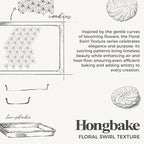 HONGBAKE Nonstick Baking Sheet Pan Set of 3, Cookie Sheets for Oven, Non-Toxic Half/Quarter/Jelly Roll Pans with Floral Swirl Texture, Heavy Duty 0.8mm Thick Oven Trays for Cooking, Dark Gray