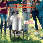 VEVOR 100 Qt Seafood Boiling Kit with Strainer, Outdoor Seafood Boil Pot and Basket, Cooking Set for Crab Crawfish Lobster Boiling, Aluminum Stockpot with 100,000 BTUs Propane Burner and Steamer Rack
