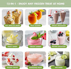 GreenPan Frost Ice Cream Maker & Slushie Machine, Soft Serve, Sorbet, Margaritas, Milkshakes, Frozen Yogurt, No Pre-Freezing, Ready in 15 Mins, 6 Modes, 7 Textures, Self-Cleaning, Family Size, Green