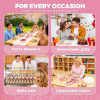 NPLUX 50 PACK Mini Cake Pans with Lids and Spoons,Rectangular Aluminum Foil Bread Pan,Mini Loaf Pans and Food Containers with Lids(Pink,6.8oz)