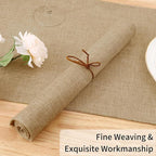 Homaxy Cloths Placemats for Dining Table Set of 8, Heat Resistant Washable Cotton Linen Blend Table Mats, Easy to Clean Place Mats for Indoor Outdoor Party Kitchen Decoration, 13" x 19", Flaxen
