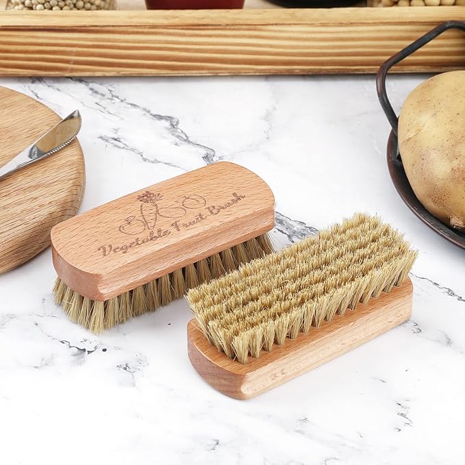 Vegetable Brush,2 Veggie Wash Brushes Potato Brush Cleaning Brush for Potato Carrot Cucumber and Fruits Vegetable Brush Scrubber for Food