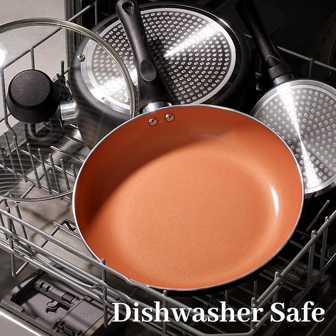 BECIGAR 8pcs Gold Ceramic Pots and Pans Set, Cooking Pan Set,Cooking Pot Set Ceramic Pan Set, Nonstick Cookware Set, Induction Safe Kitchen Cooking Set with Frying Pans, Saucepans, shovel and Ladle