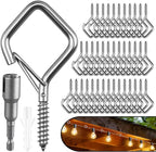 40 Pcs 304 Stainless Steel Eye Screw Hooks for Hanging Heavy Duty.Windproof Ceiling Hooks for Hanging Plants,Cup,Wind Chime,Bird Feeders,Christmas String Lights at Indoor&Outdoor 2.2 Inch