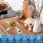 Folding Digital Kitchen Scale, Portable Food Scale, Travel Food Scale with LCD Display, Multiple Unit Conversion, Compact Small Scale for Measuring Intake of Healthy
