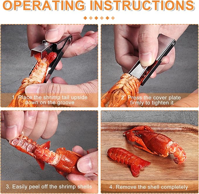 Crawfish Peeler Tool, Portable Stainless Steel Crawfish Tail Remover Tool, Crawfish Accessories for Easy Shelling, Fast Sheller Tool for Clean Hands, Best Kitchen Gadget for Seafood Lovers (3)