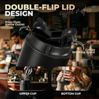 HAUSHOF Portable Coffee Maker, Travel Coffee Maker Battery Operated Small Pour Over Set, Compact Coffee Maker with Electric Grinder & Insulated Mug for Travel, Camping, Car