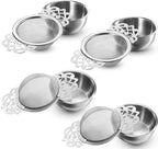 Hotop 4 Pack Fine Mesh Tea Strainer with Bowl, Stainless Steel Tea Infusers Strainers Tea' Filter with Handle for Loose Tea' Juice Coffee Filter, Fit 2.5-4 Inch Cup Mouth (Sliver)