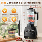 Blenders for Kitchen, Smoothie Blender, 2400W/1000W Prasky Blender & Grinder Combo, 25,000 RPM High Speed, 68oz BPA-Free Food Processor, Countertop Blender for Smoothies, Shakes & Food (Black, 2L)