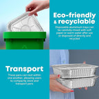 8x8 Disposable Aluminum Pans - 100 Pack Foil Pans For Cooking, Baking Cakes, Roasting & Homemade Breads - Disposable Food Containers