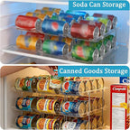 Can Organizer for Pantry, 6 Tier Canned Food Goods Storage Organizer, Clear Soda Can Organizer for Refrigerator Stackable Can Dispenser Rack Holders for Pantry Cabinet Fridge Countertop, Holds 72 Cans