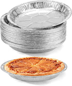 36 Pack 9 Inch Round Aluminum Foil Pie Tins - Disposable Heavy-Duty Pans, Freezer Safe for Baking Pies, Quiches, Tarts & Takeout