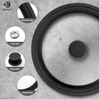 Universal Lid for Pots Pans and Skillets, 9.5&10.5&11.5 inch, Diameter Cookware, Silicone Replacement Pan Lid Pot Lids for Frying Pans, Cast Iron,Tempered Glass Lid