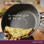 Anolon Advanced Home Glass Lids, Stainless Steel and Silicone Handles, 2 Piece, 10 Inch and 12 Inch Lid Set, Bronze