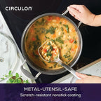 Circulon A1 Series with ScratchDefense Nonstick Induction Cookware, Stockpot with Lid, Pasta Pot, Kitchen Essentials, 8-Quart, Graphite