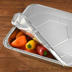 NYHI 9x13 Aluminum Pans With Lids, Disposable Half Size Steam Table Foil Pans for Catering, Baking, Roasting, Buffet Trays, Food Containers – (10 Pack)