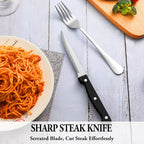 36 Pcs Silverware Set with Steak Knives Service for 6,Stainless Steel Flatware Set,Mirror Polished Cutlery Utensil Sets,Home Kitchen Eating Tableware Sets,Include Fork Knife Spoon,Dishwasher Safe