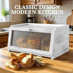 LOHASOK Bread Box for Kitchen Countertop Large Farmhouse Bread Container Bread Storage with Window Wooden Bread Holder