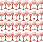Plastic Wine Glasses, Plastic Goblets Vintage Style Cordial Unbreakable Drinking Glasses, Reusable Drinkware for Wedding Reception, Grand Event Party Supplies (48, Rose Gold)
