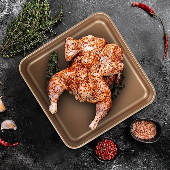 Baking Sheet Pans,2 Pack Nonstick Baking Sheet Pans,Cookie Sheet, Brownie Pan, Bread Pan for Toaster Oven, Small Baking Tray,Bakeware for Cakes, Cookies & Breads (8 Inches)