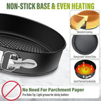 Vakoo 10 Inch Springform Pan - Nonstick, Leakproof Cheesecake Pan for Baking, Easy Release, No Parchment Paper Needed