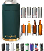 Frost Buddy Universal Buddy Can Cooler - Fits All - For Regular 12 & 16 oz or Slim-Size Bottles - Insulated Double-Walled Stainless Steel (Emerald Elegance)