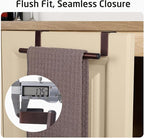 KES Over The Cabinet Towel Holder Fit 1" Thick, Kitchen Towel Holder for Cabinet, Over The Door Towel Bar with Extended Hooks, Brown 2 Pack, KTH500S26-OB-P2