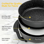 Food Party Electric Skillet with Lid Frying Pan 12 inch 6L Hot Pot Electric Pan for Cooking 110V 1100W Non-Stick PFOA FREE Hotpot
