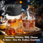 Electric Whiskey Smoker Kit Cocktail Smoker Kit with 6 Wood Chip Flavors Old Fashioned Drink Smoker Kit for Bourbon Whiskey Cocktails Home Bar Accessories Whiskey Gifts for Men Dad Husband