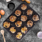 CARTMAN 1 Muffin Pan with 200 Cupcake Liners, Nonstick 12-Cup Muffin Tin, Carbon Steel Cupcake Pan for Baking Muffins, Egg Bites, Brownies & More