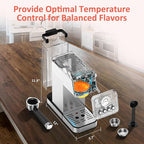 AYCHIRO 20 Bar Semi-Automatic Espresso Machine, Adjustable Espresso Machine with Pressure Gauge, Compact Espresso Maker with Steam Wand, Cup Warmer for Home & Office